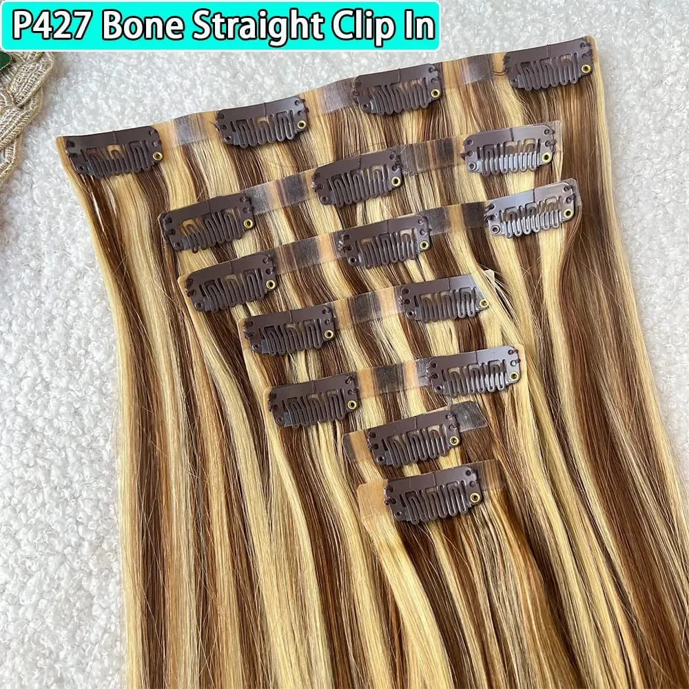 Clip in Hair Extensions Real Natural Hair Virgin Straight Set 7 Pcs/Set Vietnamese Clip in Human Hair Extensions — image 12