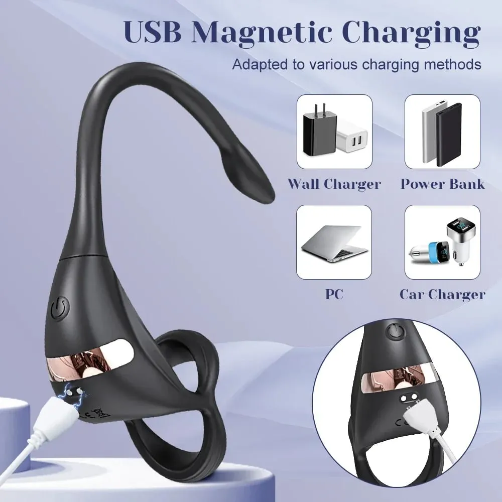 Vibrating Cock Ring Male Prostate Massager Stimulator para sa Mga Lalaki APP Control Sex Toy para sa mga Mag-asawa Anal Vibrator Penis Ring Butt Plug