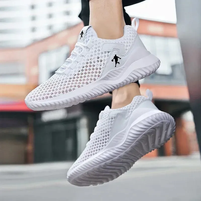 Men Sneakers Lightwhite Breathable Running Shoes for Men Mesh Summer Lace-Up Outdoor Walking Shoe Zapatillas De Deporte — image 5