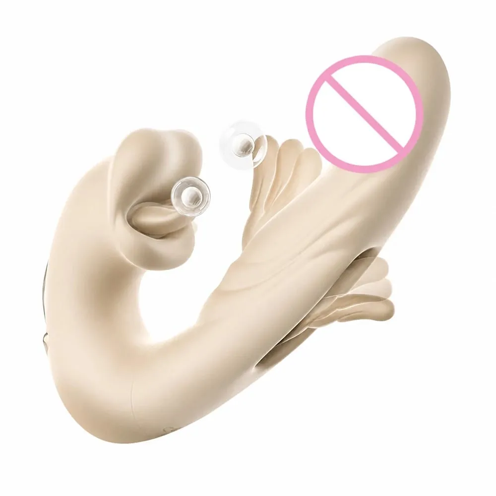 3In1 Thrusting Vibrator Female Tongue Licking Dildo Clitoris Stimultor Finger Flapping Vagin Massager Adult Sex Toys for Women — image 1