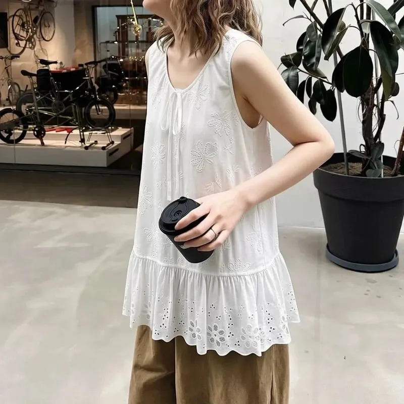 Loose Sleeveless Lazy Style Solid Simplicity Vest Top Summer New Thin All-match Casual T Shirts Fashion Korean Women Clothing
