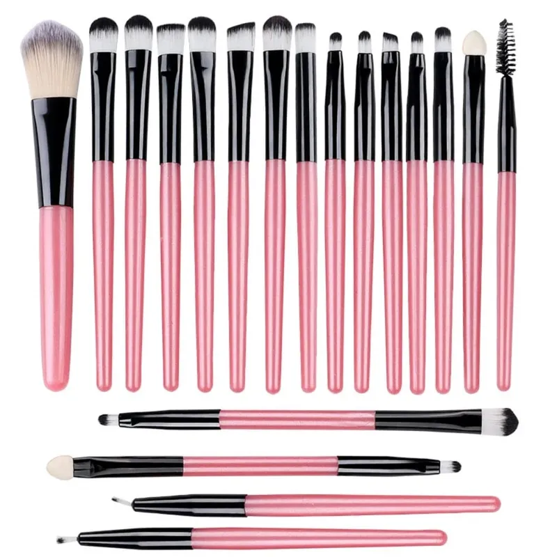 20Pcs Makeup Brush Set Eyeliner Blending Cheeks Eye Cosmetic Foundation Brushes Professional Complete Set for Face Eyeshadow