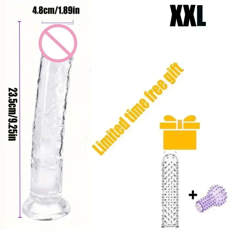 Transparent Soft Jelly Dildos Strong Suction Cup Female Anal Masturbator Clitoral Stimulator Big Dick Lesbian Women Sex Toys 18+ — image 12