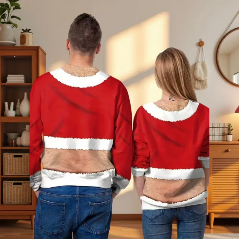 Funny Christmas Sweater Men Women Pullover Xmas Sweatshirt Ugly Graphic Y2k Sweatshirts for Holiday Party Loose Men's Clothing — image 3