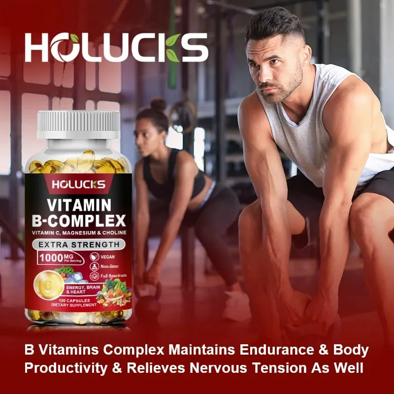 Buy 1 Get 1 Free! Pure Vitamin B Complex Supplement for Energy Metabolism & Nervous System Immune Defense & Stress Relief