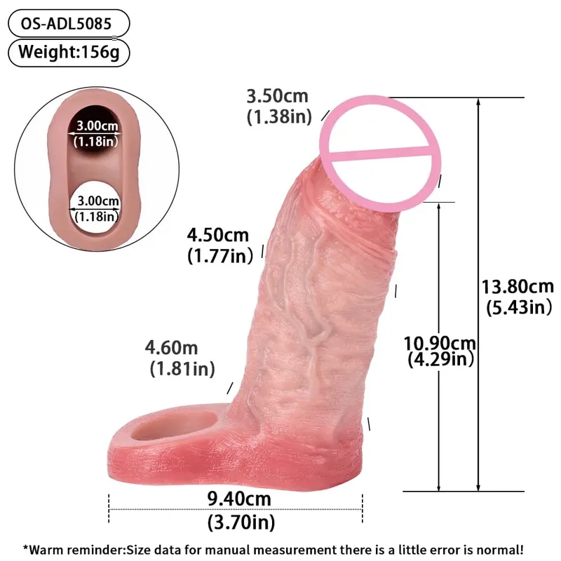 Penis Extender Device Cover Sleeve Girth Enhancement Pleasure Dildo Sheath Adult Sex Toys For Men Reusable Condom 18+ — image 10