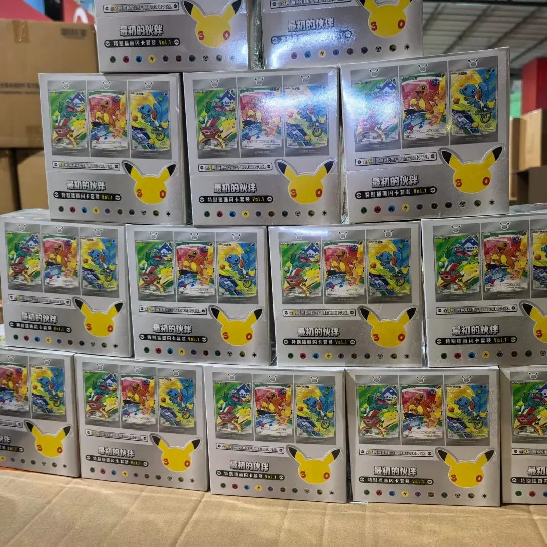 Hot 100% Official Pokemon 30th Anniversary Box Set Pinasimpleng Chinese PTCG Gem Pack Original Partners Special Illustration Card