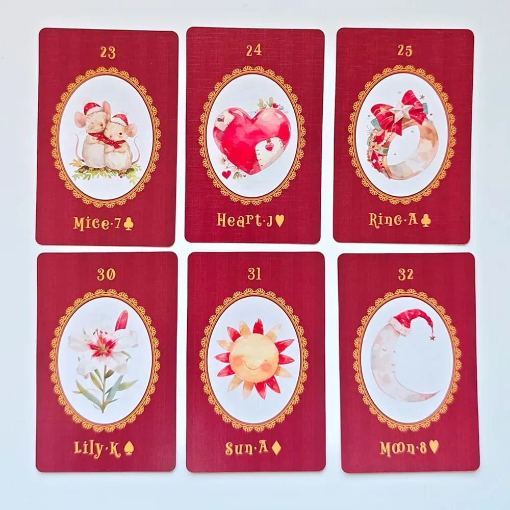 Christmas Carol Lenormand Oracle Cards 42PCS Christmas Watercolor Tarot Deck 6*9cm Divination Board Game Christmas Gift — image 5