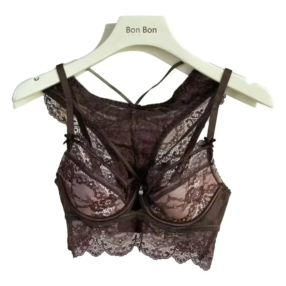 Sexy Lace Breathable Lingerie Set French-Style Small-Bust Support Bra Anti-Sagging & Side-Boob Control Soft Underwire Bra Set — image 5