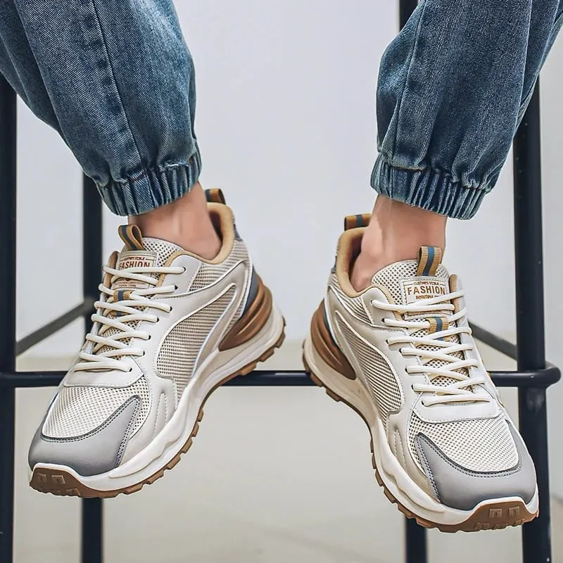 Men's Fall Shoes New Model Breathable Mesh Sports Sneakers Thick Bottom Casual Trendy Footwear