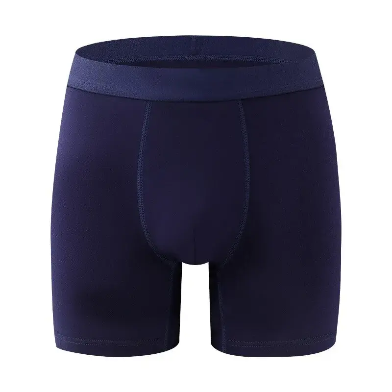Big Pouch Men Bamboo Fiber Boxer Briefs Breathable Underwear With Fly Opening Mid Waist Sports Trunks Moisture Wicking Soft Cool