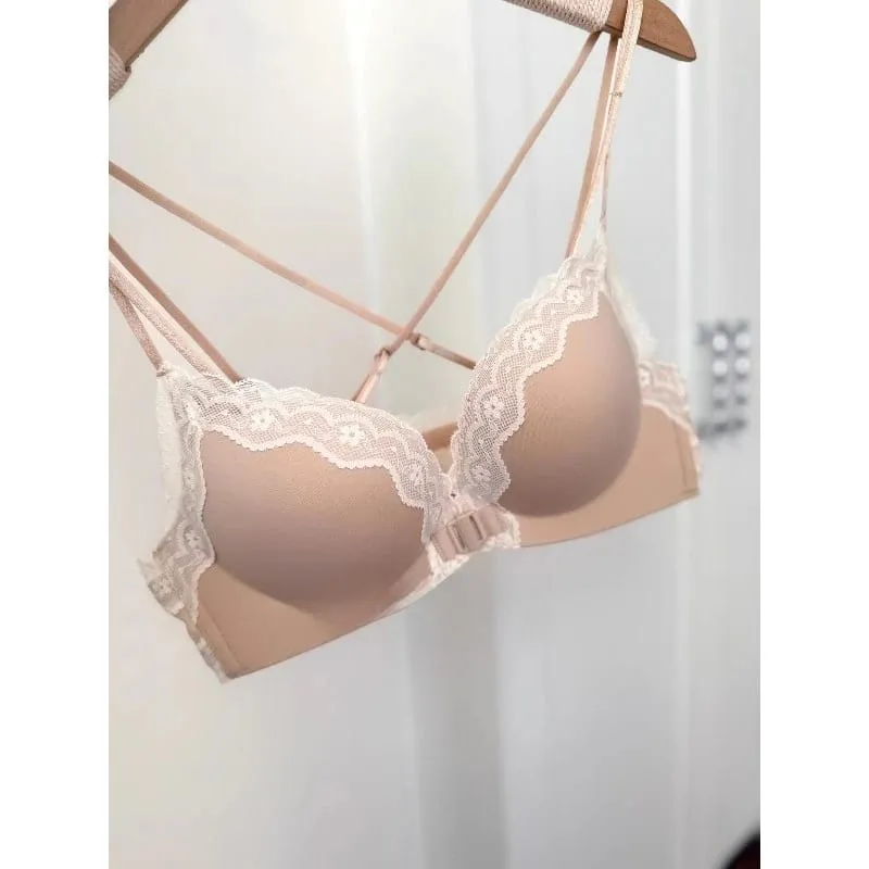 Leopard Print Front Button Bra Set Push Up Petite Women Backless Sexy Lingerie for Party Gathering Enhance Bust Show Larger S-XL — image 3