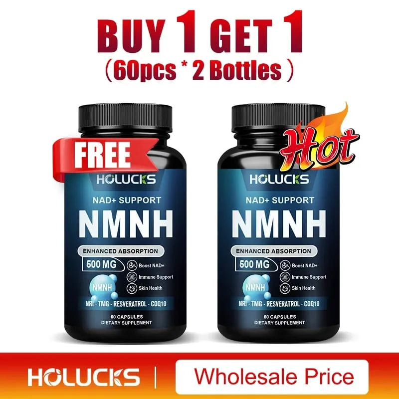 Premium 5-in-1 NMNH Supplement with Nicotinamide Riboside TMG Resveratrol C0Q10 Support Immunity Longevity & Vitality