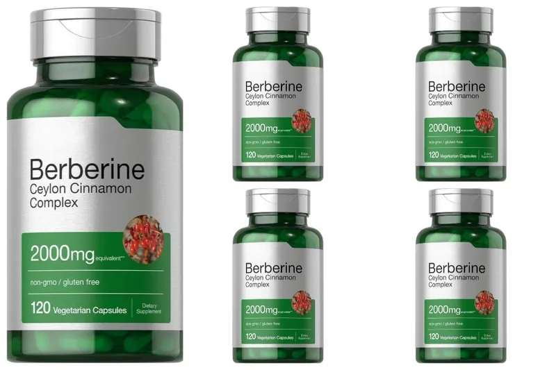Berberin-Ceylon-Zimt-Komplex, 2000 mg, vegetarische Kapseln, gentechnikfrei, glutenfrei, tägliche Wellness-Ergänzung für Erwachsene, 120 Stück