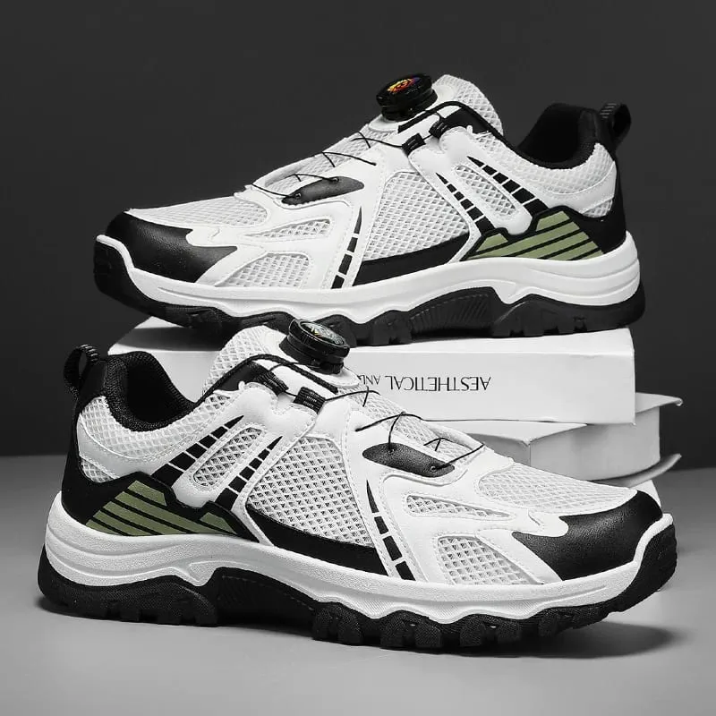 Men's breathable casual sneakers summer soft sole non-slip outdoor running shoes classic Rotating shoelaces light sports shoes — image 2