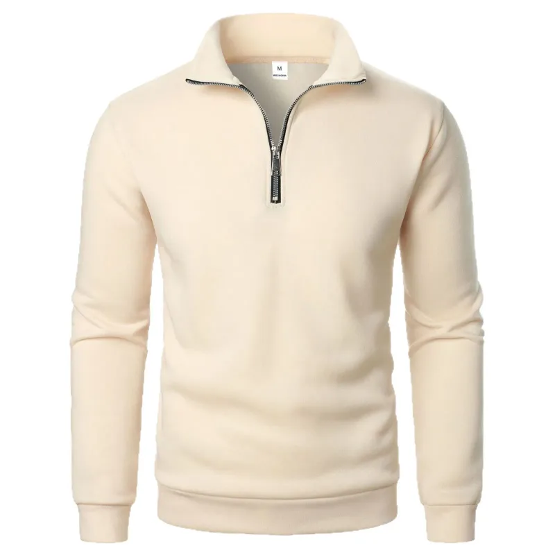 2026 Outdoor Men Zipper Sweatshirts Spring Quarter Zip Pullover Half Zipper Hoodie Men Gym Man Autumn Solid Men Sweatshirt Coat
