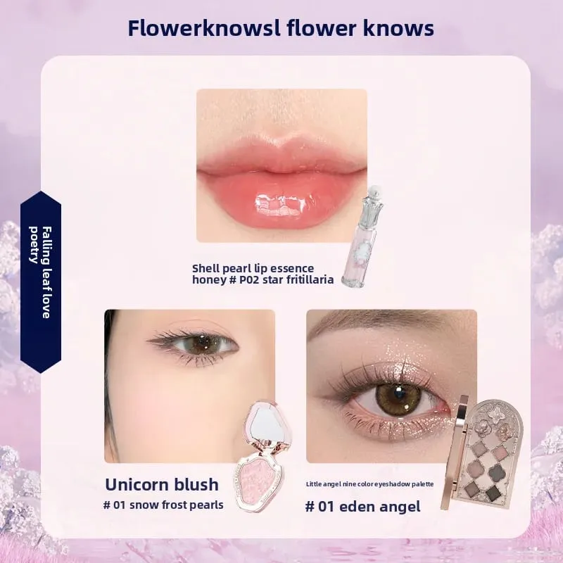 Flowerknows make-up Dárkové sady Little Angel Bunny Zahradní mušle Šperky Glaze na rty Tvářenka Flower Know SWEETIE BEAR Blush korektor