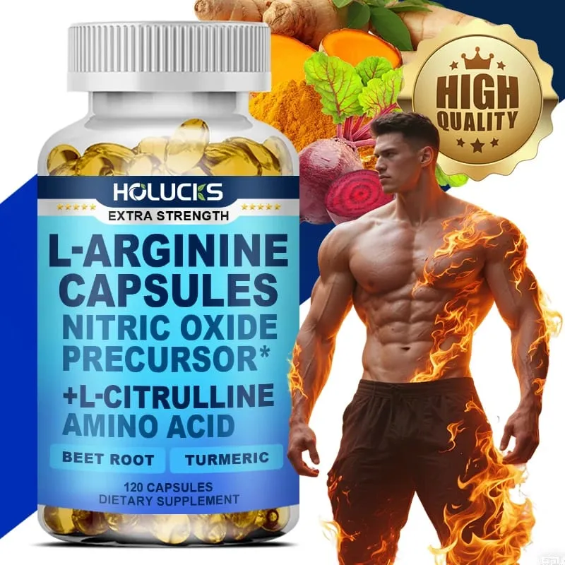 L Arginine Capsules with L-Citrulline Nitric Oxide Booster for Stamina Muscle Energy & Vascularity for Men's Extra Strength — image 1