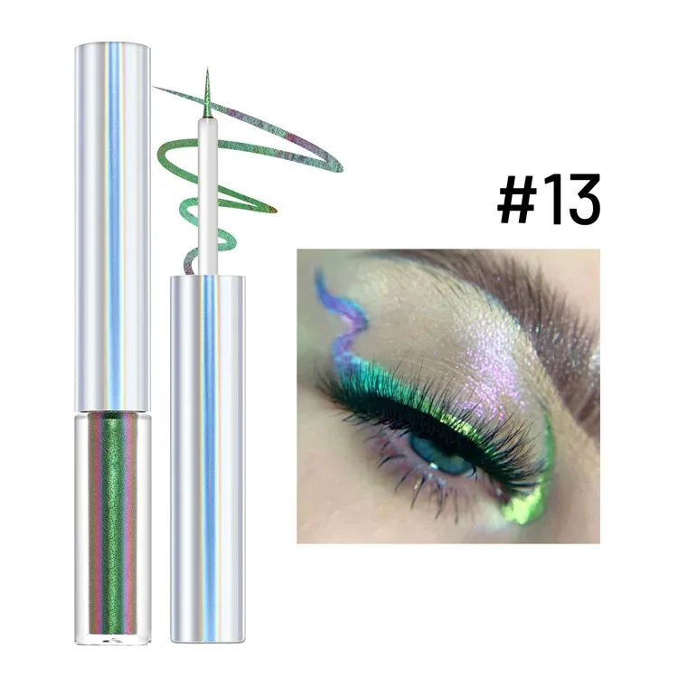 19 Colors Holographic Chameleon Liquid Eyeliner Metallic Glitter Color-Shifting Eye Liner Long Lasting Waterproof Eyes Makeup — image 7