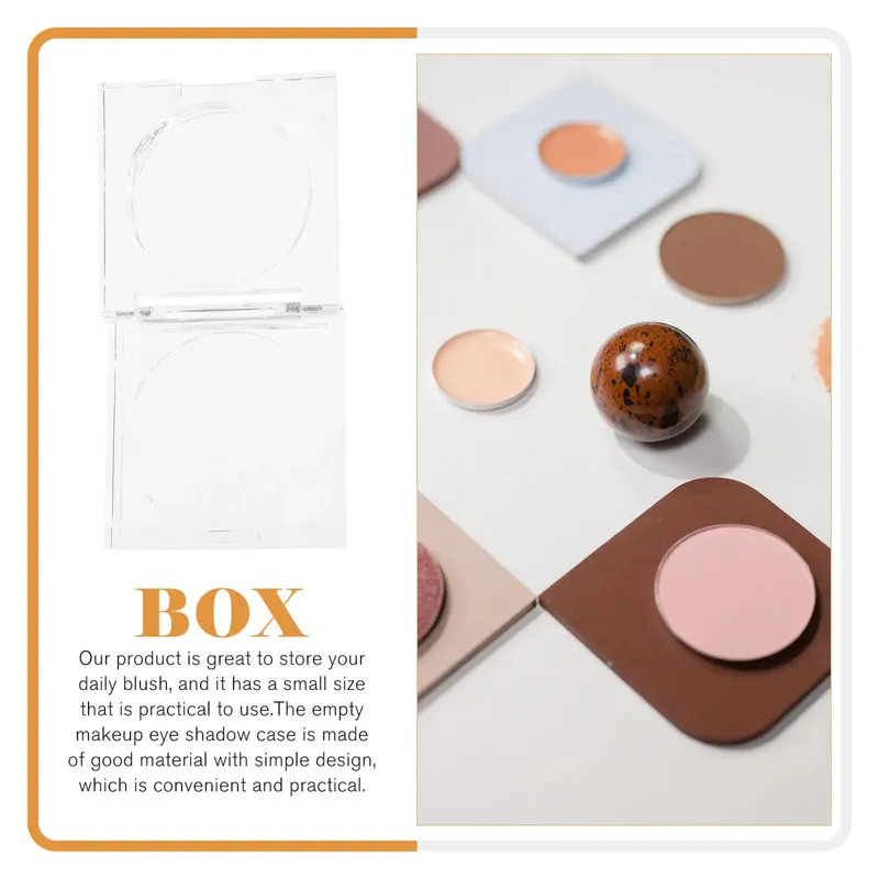4Pcs Portable Compact Blush Boxes Small Empty Makeup Organizer Containers Travel Containers Refillable Eyeshadow