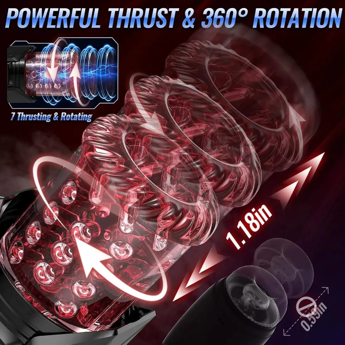 APP LED Automatic Male Masturbator Cup Vagina Masturbation Telescopic Rotation Blowjob Penis Pump Adult Sex Toys For Men