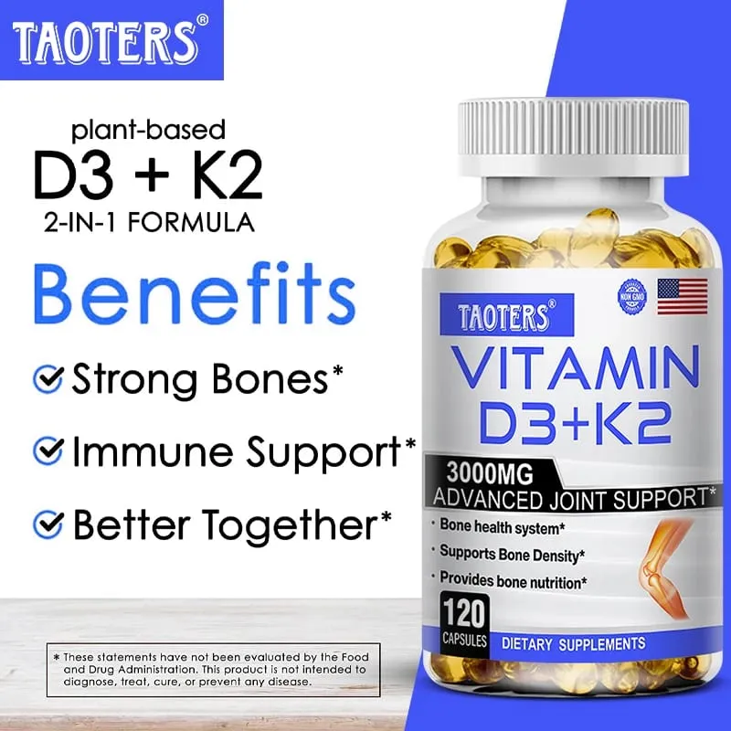 Vitamin D3+K2 Supplement To Support Joint Bone and Immune Health Non-GMO Formula Easy-to-swallow Vitamin D & K Complex — image 4