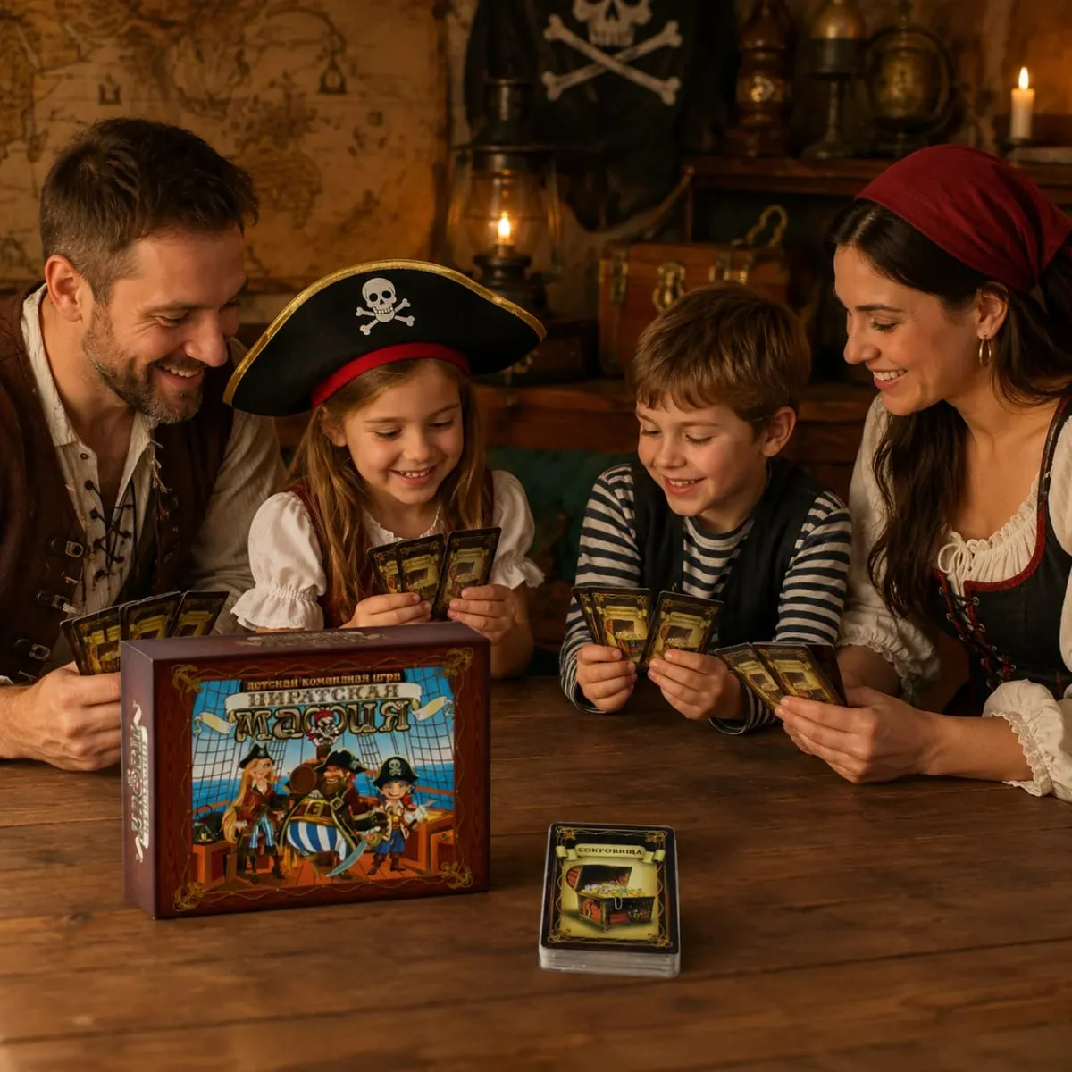 Pirate Mafia Kids Team Card Board Game Adventure Social Deduction Roleplay Strategy Family Party Russian Version — image 5