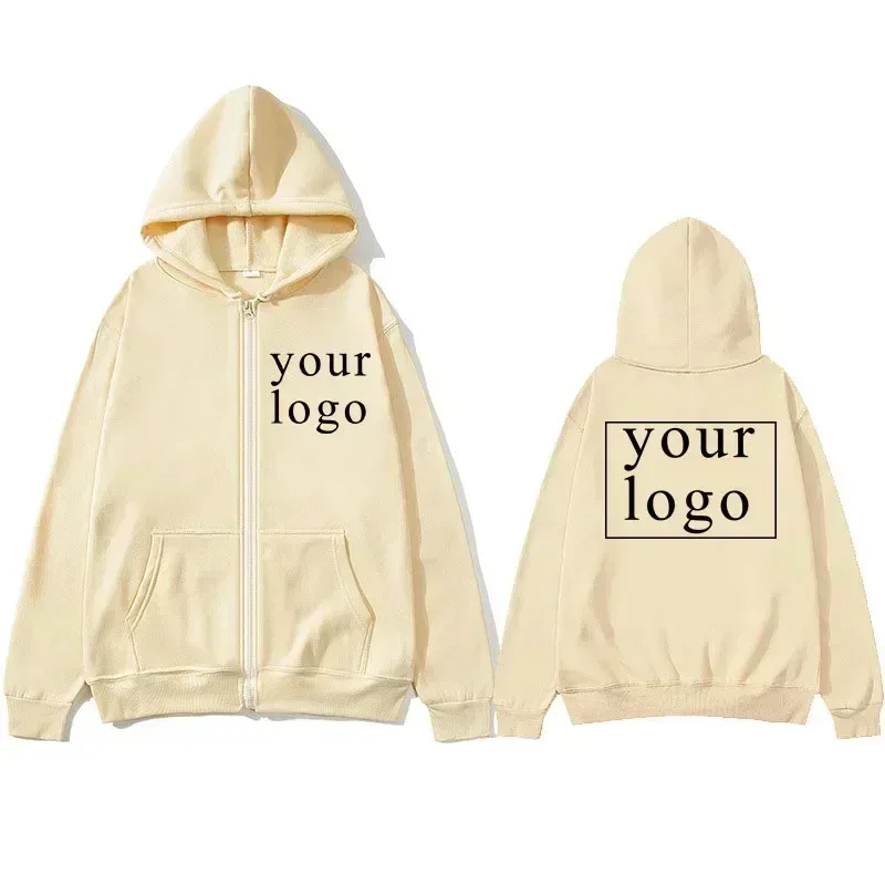 Sweat à capuche pour hommes et femmes, cardigan à fermeture éclair, nouvelle mode, votre propre Design, Logo/image de marque, personnalisé partout, 2025