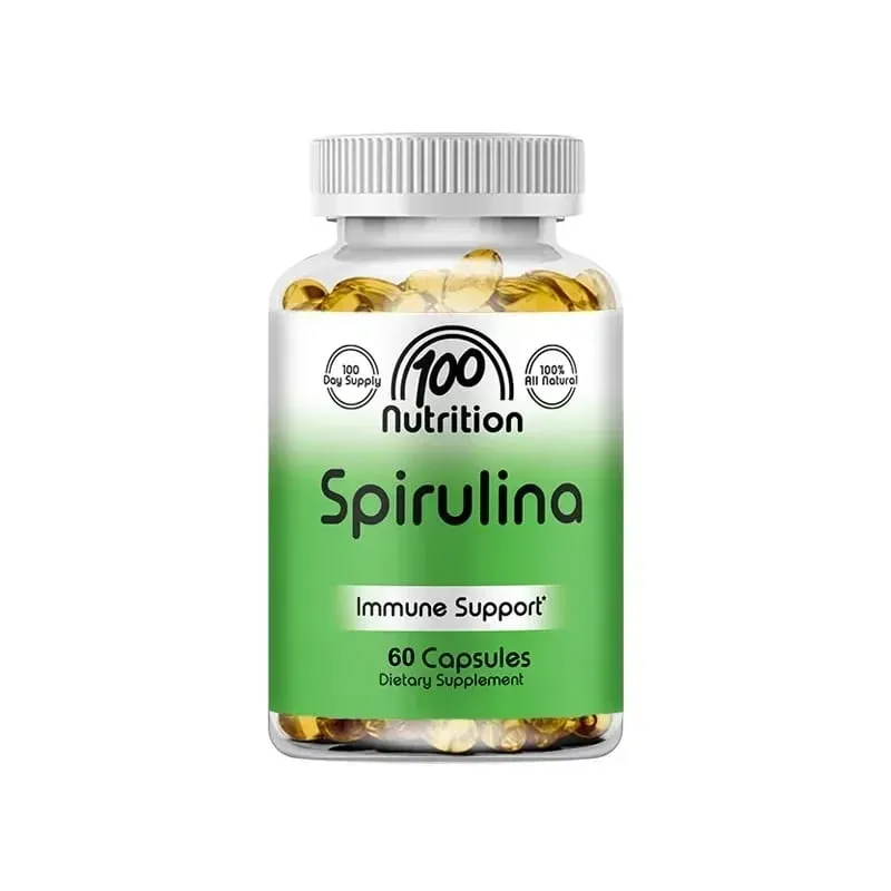 Organic Spirulina Capsules 700mg Supports Detoxification Immune Cardiovascular Health & Energy Antioxidant Vegan Non-GMO
