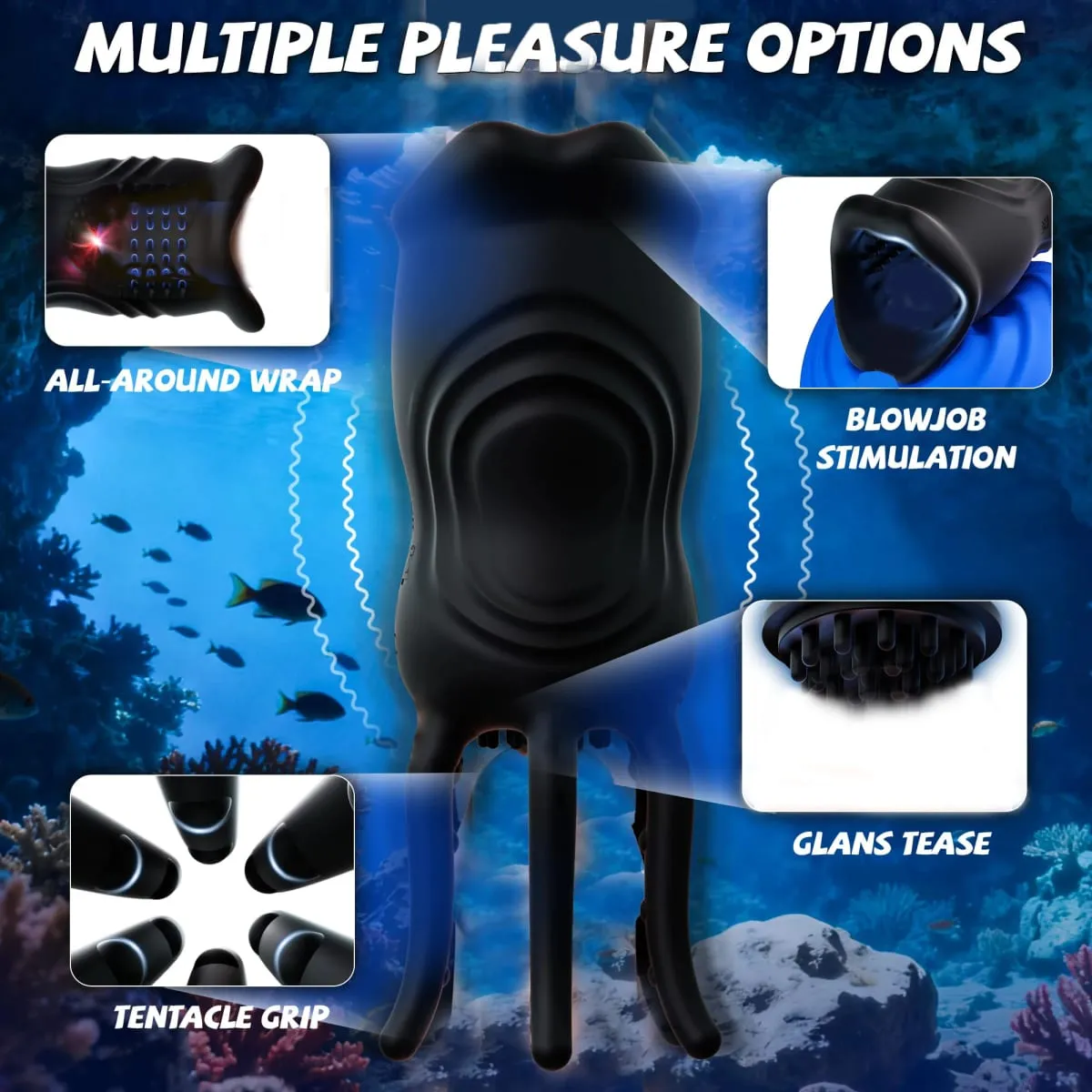 Penis Vibrator Male Masturbator Realistic Lips & Tentacle Stimulation Stroker 360° Blowjob Penis Trainer Sex Toy for Men