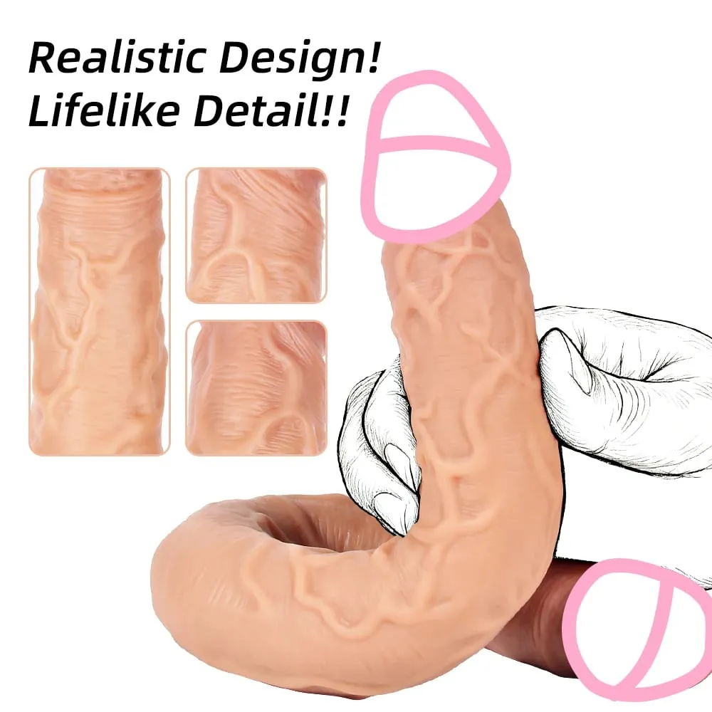 Long Double Dildo Sex Toys Realistic Double Sided Dildo for Lesbian Silicone Huge Thick Dildos G Spot and Anal Plug for Women