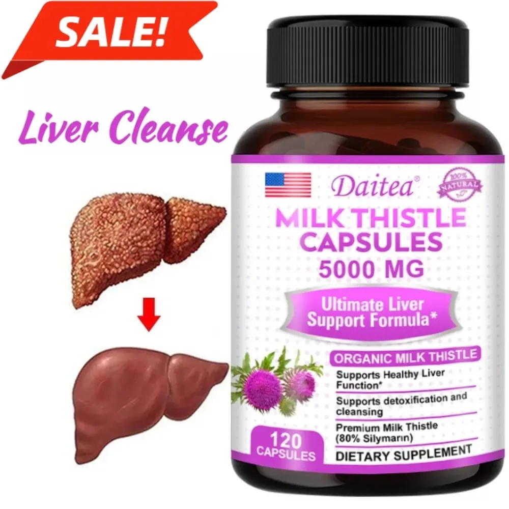 Milk Thistle with Dandelion Root - Antioxidant Liver & Kidney Health Support Supplement - Vegan Non-GMO Gluten Free — image 2