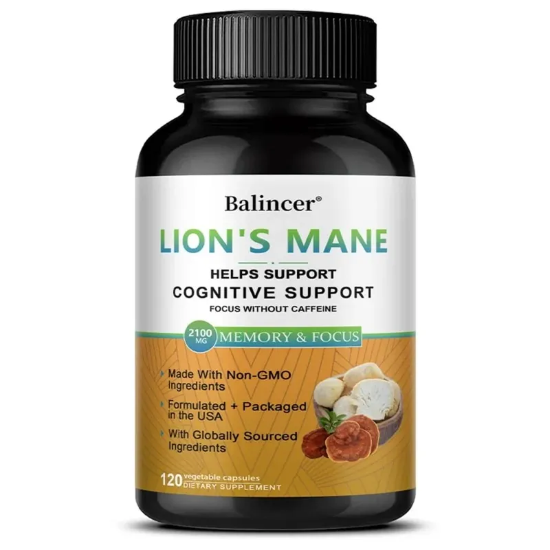Lion's Mane Mushroom Supplements - Supports Brain Health Cognitive Clarity Improved Focus and Enhanced Energy