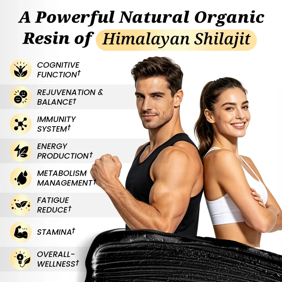 Mulittea High Purity Original Shilajit mineraltillskott med 85+ spårmineraler och fulvinsyra för människans energiuthållighet