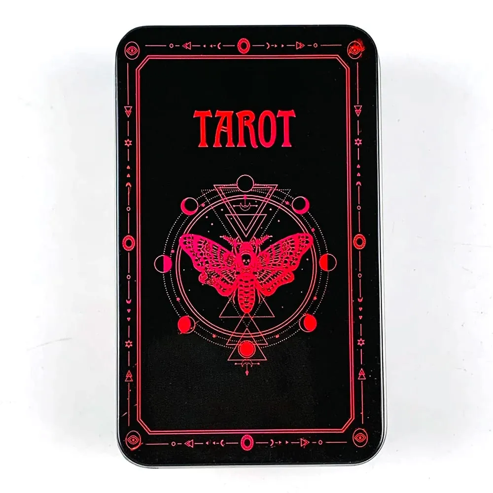 Occult Tarot In A Tin Metal Box Tarot Deck With PDF Guide Book Fate Divination Cards Game Great For Beginners & Party Games