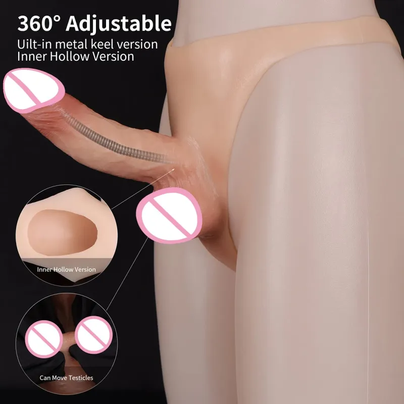 Pulseira de silicone em vibrador para lésbicas gays reutilizável oco manga pênis sensação de pele calças vibrador cinta pênis brinquedos sexuais para homens 18