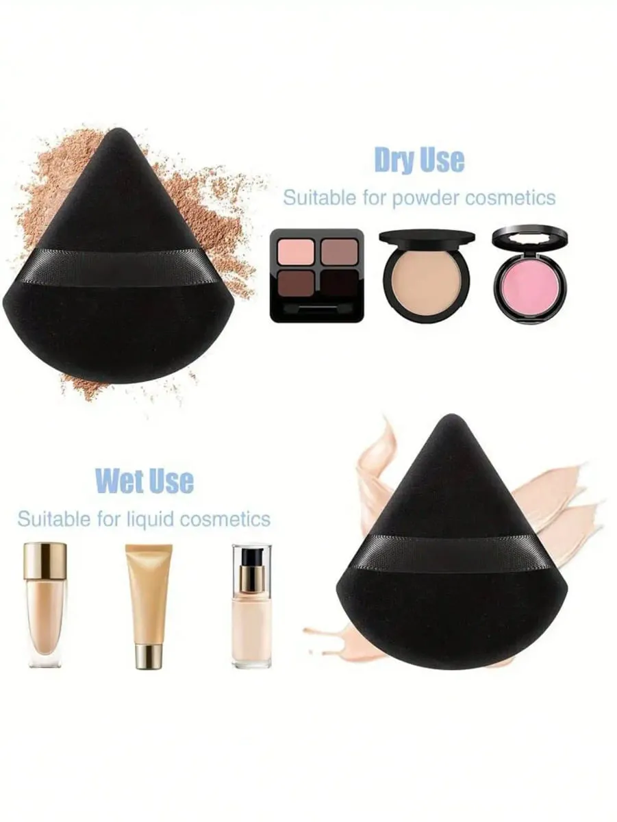 50/40/30/20/10/5 Triangular Velvet Puffs Reusable Puffs Face and Eye Makeup Puffs Foundation Make-up Powder Makeup Tools — image 5