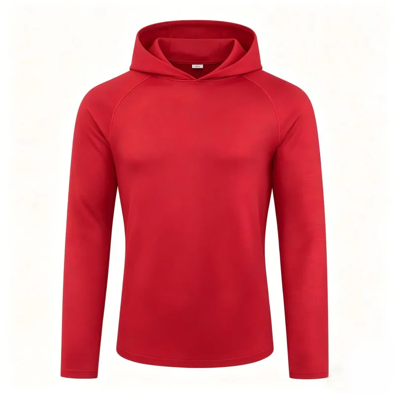Men's Long Sleeve Hoodies Sun Protection Shirts Solid Quick Dry T-shirt Mens Bodybuilding Fitness Muscle Sportwear Gym Clothing