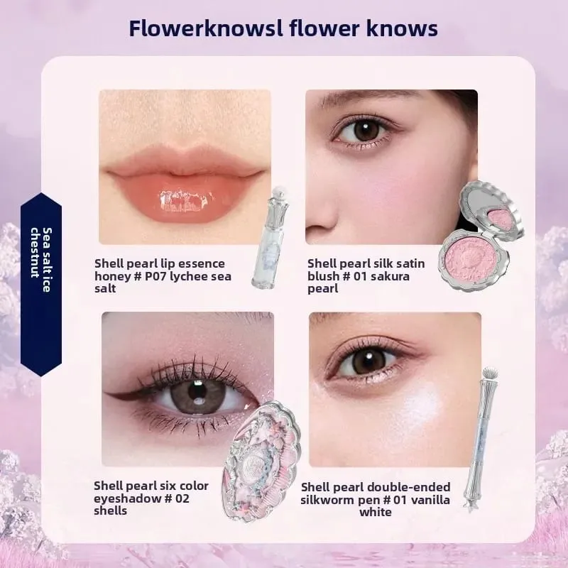 Flowerknows make-up Dárkové sady Little Angel Bunny Zahradní mušle Šperky Glaze na rty Tvářenka Flower Know SWEETIE BEAR Blush korektor