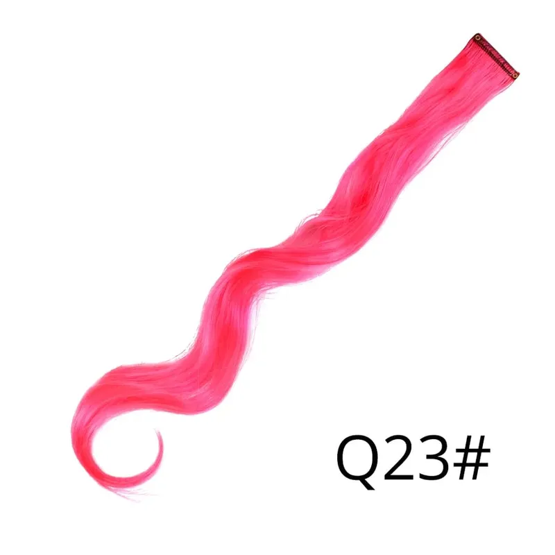 Leeons Clip In One Piece Przedłużanie włosów Prosto Ombre Fioletowy Niebieski Różowy Przedłużanie włosów Kobiety Syntetyczne sztuczne sztuczne włosy