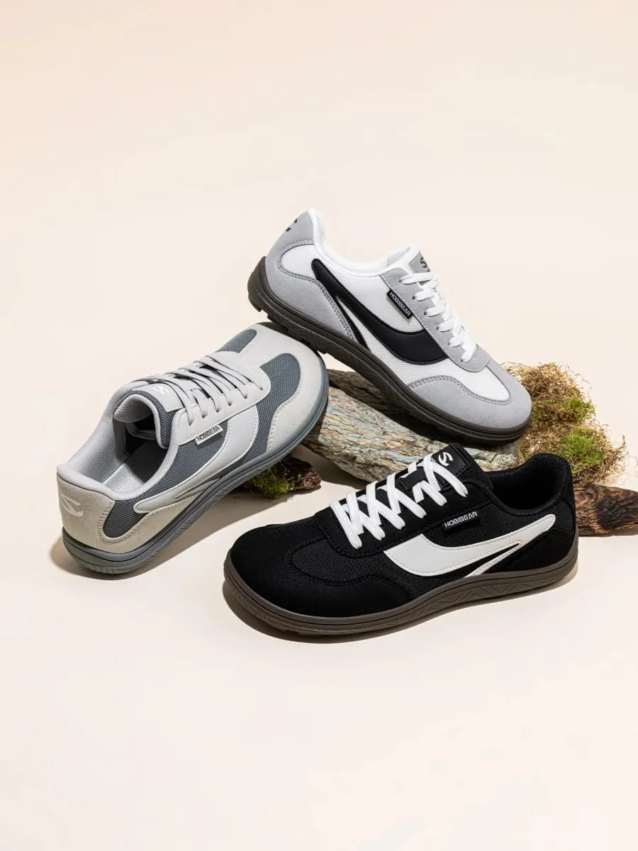 Sapatos descalços largos das mulheres dos homens zero gota tênis minimalistas malha de couro artificial retro sapatos de caminhada