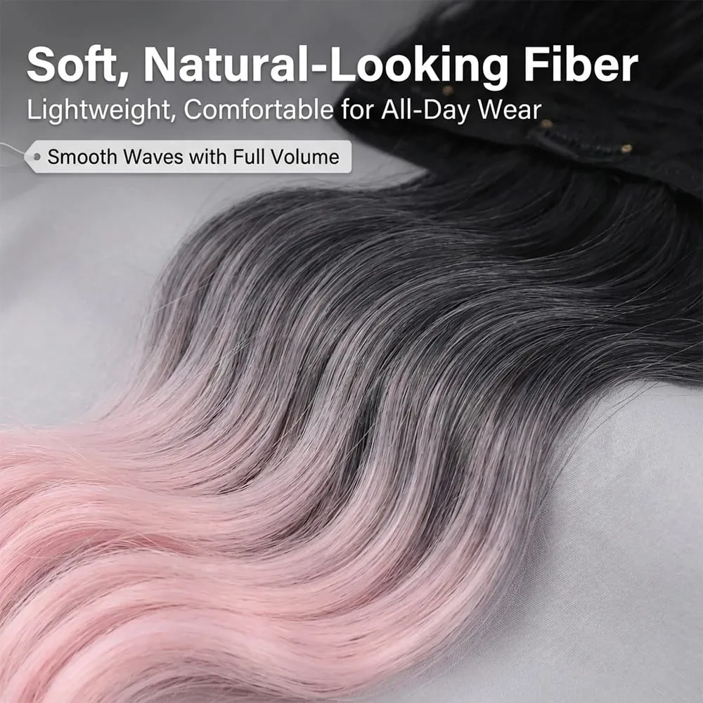 V-shaped One-Piece Synthetic 4 Clip In Hair Extensions Long Straight Hairstyle Hairpiece Colour 55CM Natural Fake Hair — image 4