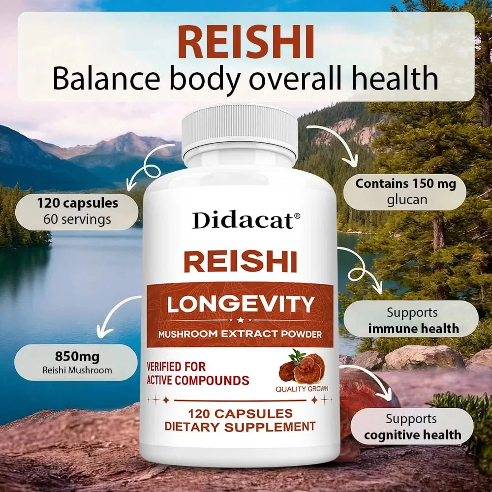 Reishi Extract Mushroom Supplements - Helps Boost The Immune System Supports Heart Health and Improved Sleep and Relaxation — image 4
