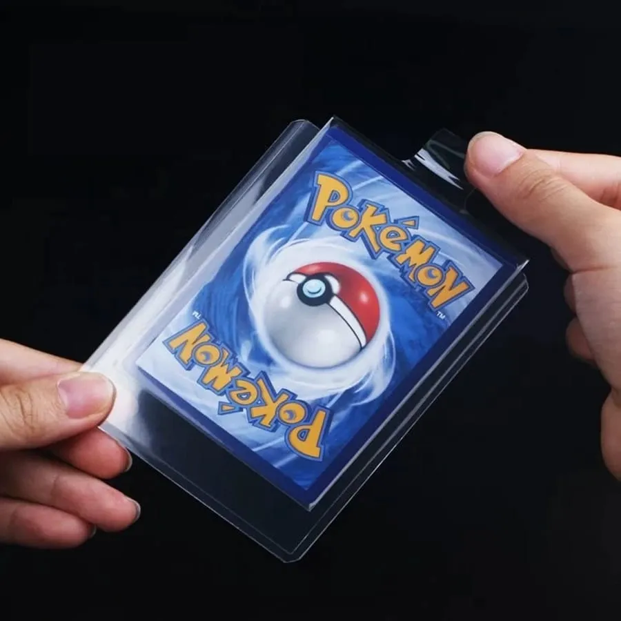 65*90mm 100 pçs bulge jogos mangas de cartão para cartões pokemon transparente jogando protetor pasta negociação caso titular crianças brinquedo presente