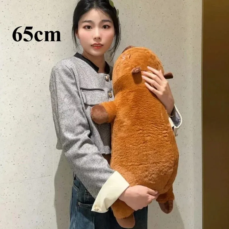 Kawaii Capybara Plüschtier Gefüllte Capibara Flauschige Puppe Langer Schlaf Weiches Kissen Sofakissen Nickerchen Schlafspielzeug für Schule Weihnachten — image 9