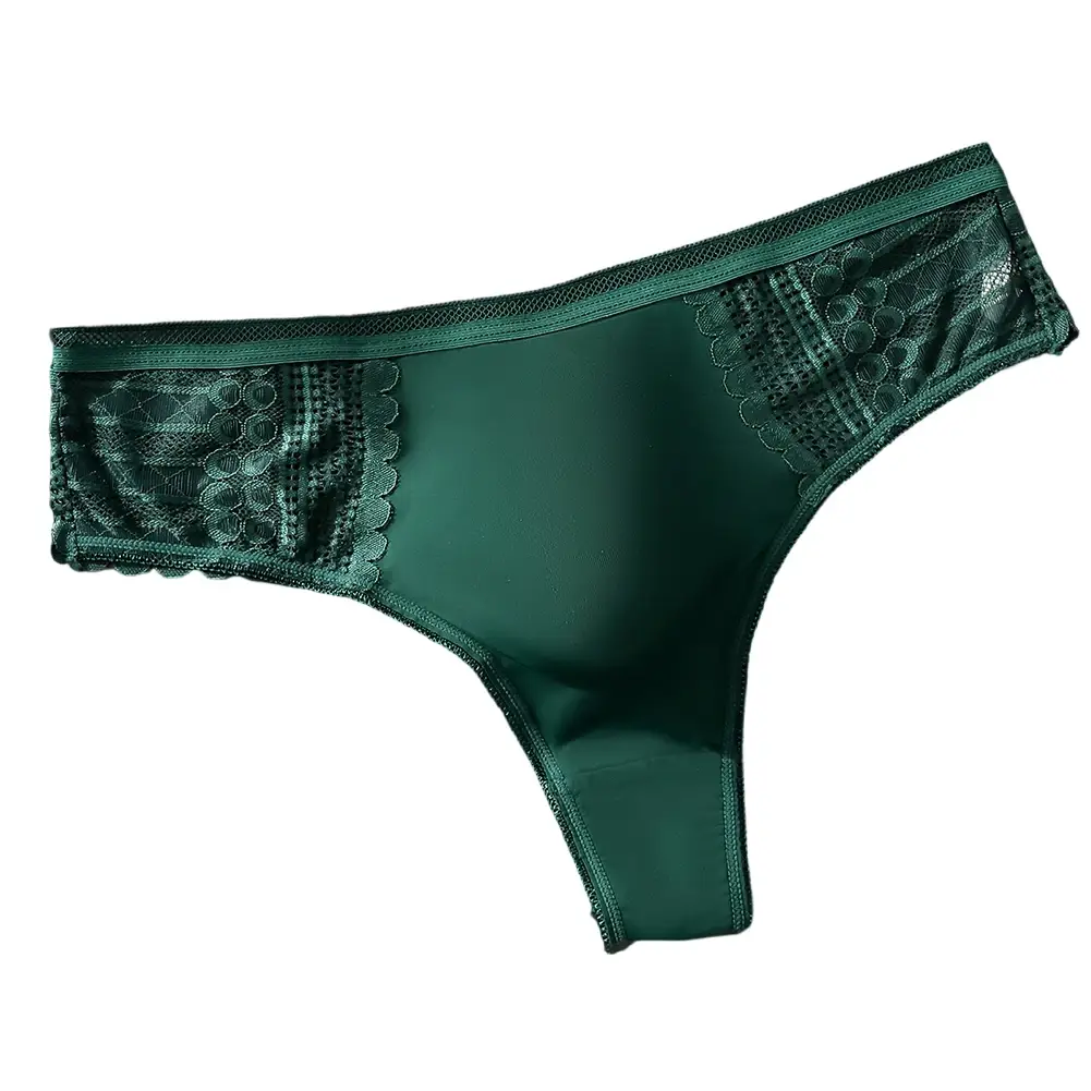 1pc masculino sexy cuecas de renda sem costura gelo seda g-string roupa interior 3d bulge bolsa sólida tanga alta elástica calcinha respirável — image 4