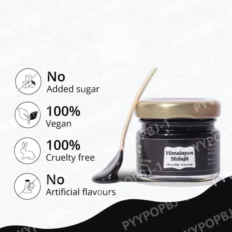 Resina Shilajit do Himalaia Ácido Fúlvico Natural Orgânico Certificado ISO 1,06 OZ 75 Porções 85+ Minerais para Homens e Mulheres — image 2