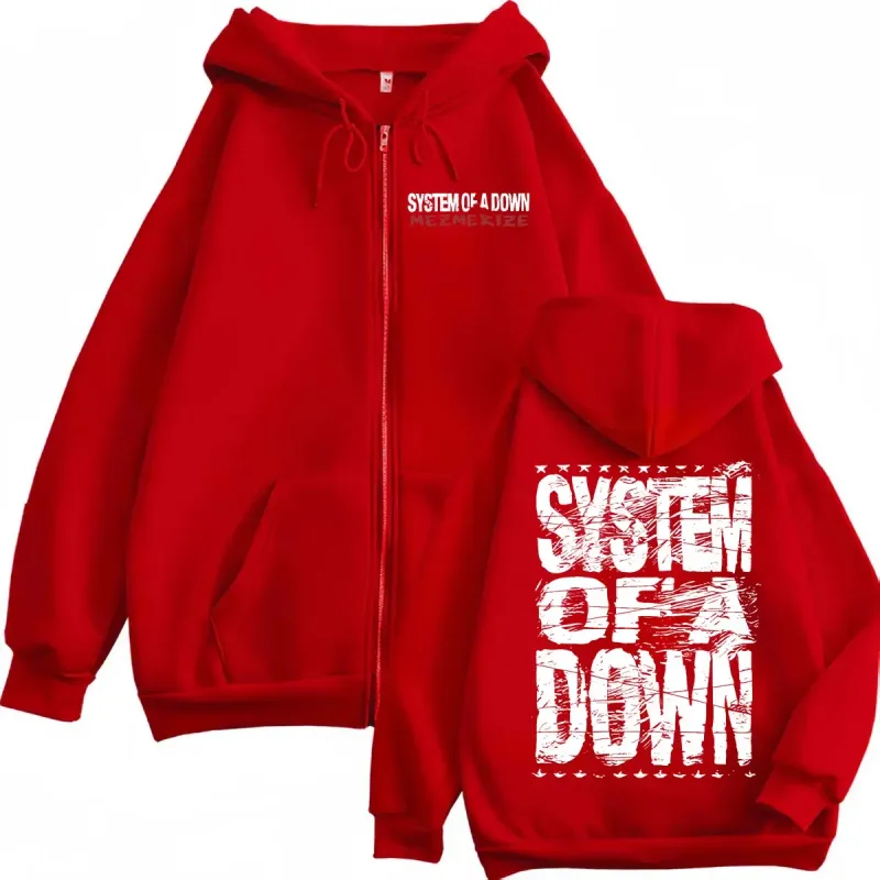 System of A Down Mezmerize Merch Zipper Hoodie Alternative Metal Music Zip Up Sweatshirts Rock Hip Hop Vintage Pullovers Unisex — image 5