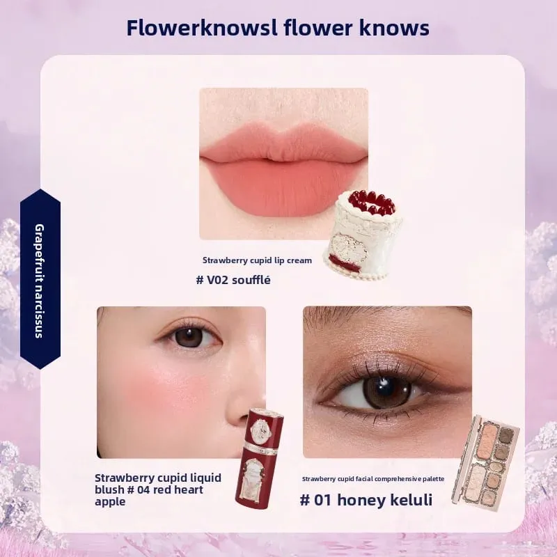 Flowerknows make-up Dárkové sady Little Angel Bunny Zahradní mušle Šperky Glaze na rty Tvářenka Flower Know SWEETIE BEAR Blush korektor