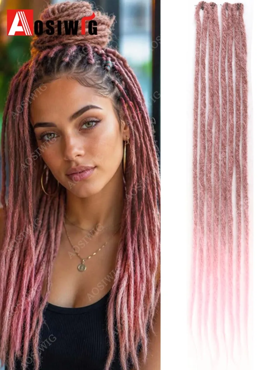 Long Dreadlocks Clip In Hair Extensions for Women Synthetic Braided Hairpieces Boho Faux Locs Hair Braids Festival Party Hair Ac